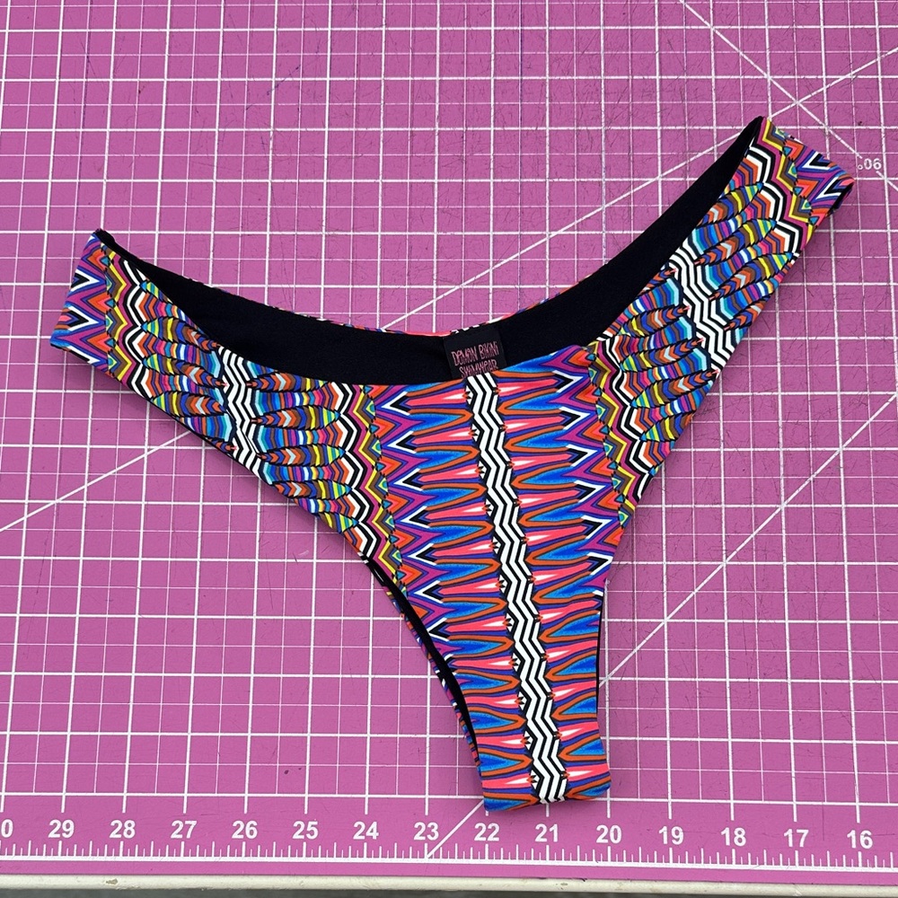 Demon Bikini Handmade Swim Colorful Geometric Large Bikini Bottom Beach